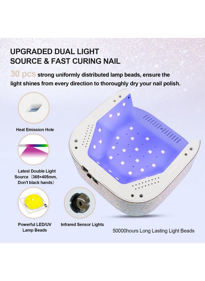 Lavinda Uv Led Nail Lamp 54W Rechargeable Cordless Nail Lamp Nail Dryer Gel Polish Uv Nail Light With 4 Timer Setting Professional Quick Dry Curing Lamp With Display Auto Sensor For Salon & Home  - Image 3