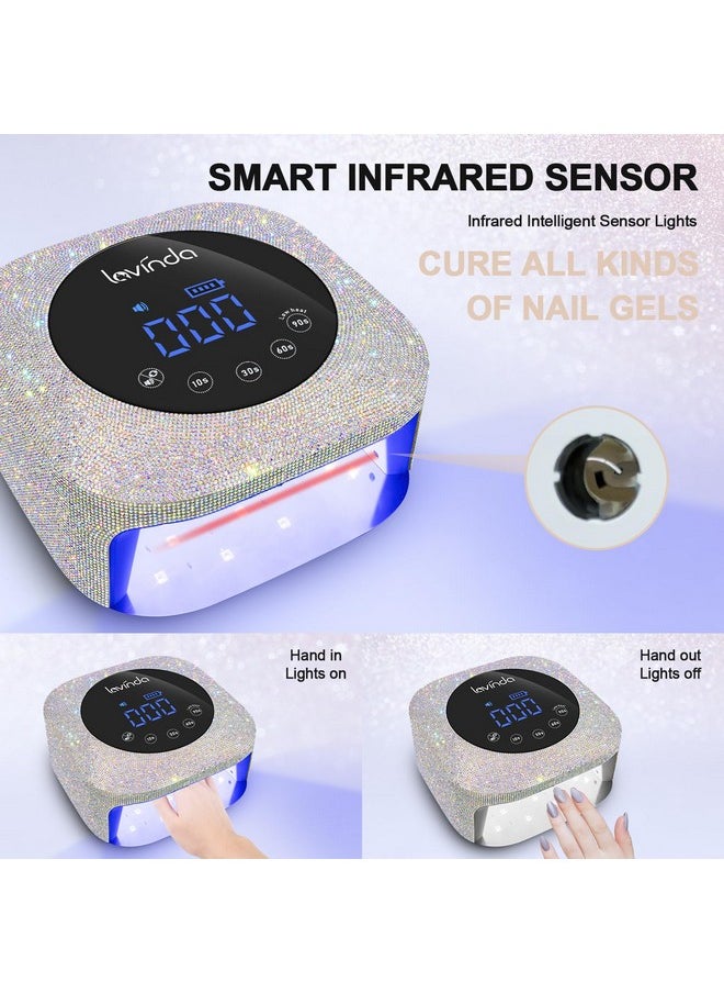 Lavinda Uv Led Nail Lamp 54W Rechargeable Cordless Nail Lamp Nail Dryer Gel Polish Uv Nail Light With 4 Timer Setting Professional Quick Dry Curing Lamp With Display Auto Sensor For Salon & Home  - Image 4