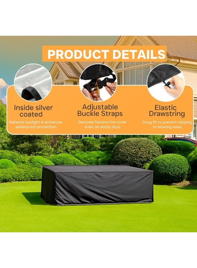 Topify Outdoor Table Cover 122x70x33 cm, Waterproof Patio Furniture Covers, Coffee Table-SMALL - Image 4