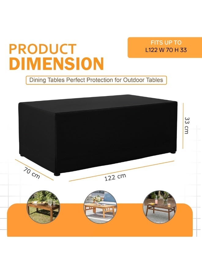 Topify Outdoor Table Cover 122x70x33 cm, Waterproof Patio Furniture Covers, Coffee Table-SMALL - Image 2