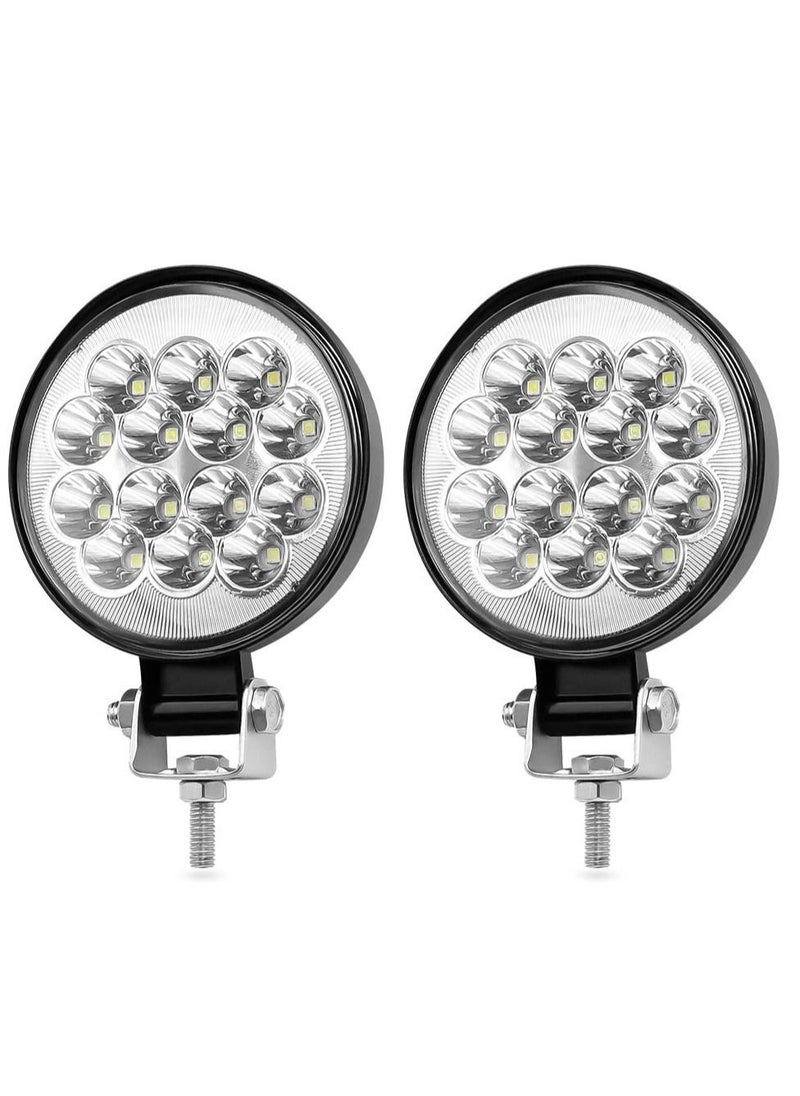 Excefore LED Fog Lights, Round 3 Inch Slim Pods Spot White Driving Reverse Small Circle Work Light Bar Kit for Jeep Truck Off-Road ATV UTV SUV Car Motorcycle Boat Tractor Hood Bumper Mount (2 Pack)  - Image 1