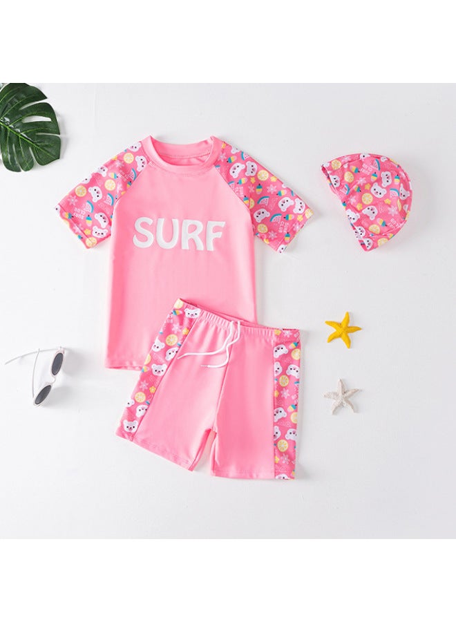 إسكدنيا ملابس سباحة للأطفال للأولاد والبنات 2024 ملابس سباحة للفتيات الكبيرات والأطفال برسوم كارتونية مقسمة بالجملة - اللون: أزرق فضائي - - Image 3