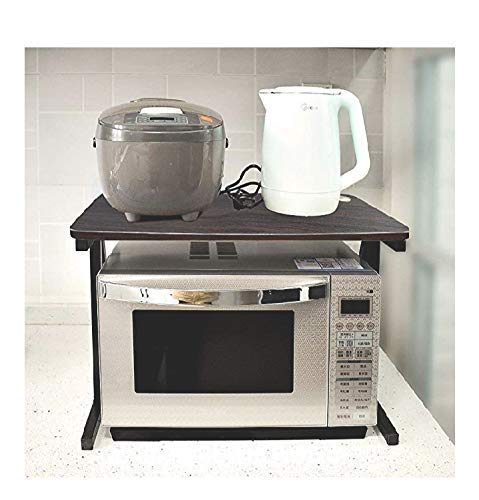 INDIAN DECOR. 36600 MDF Space Saving 23.6inch Microwave Oven Stand and Counter Shelf Organizer Spicy Rack Toaster Kitchen Cabinet (Black) - Image 2