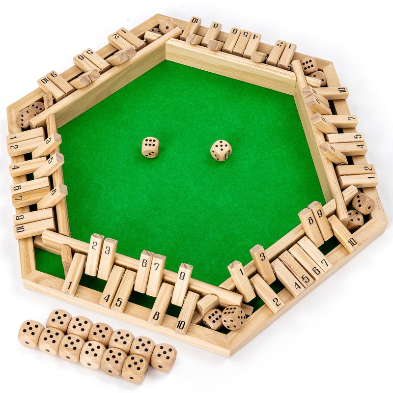 ropoda Shut The Box Game Upgraded 16 Player Wooden Board Games for Adult and Kids Shut The Box Dice Game Addition Training Fun for Family Game Night - Image 2