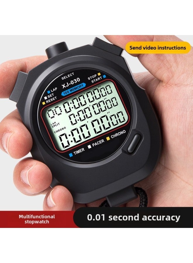 Generic Electronic Stopwatch Timer Fitness Running Track And Field Training Student Referee Competition Multi-channel Physical Education Teacher-Display Accuracy: Sw8-2010 Comes With 2 Spare Button Batteries  - Image 1