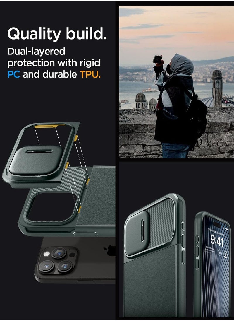 Spigen Optik Armor MagFit for iPhone 15 Pro Case Cover with MagSafe - Abyss Green  - Image 5