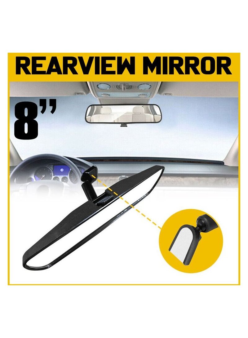 Car Rear View Mirror, Rear View Center Mirror Reduce Night Glare and Blind Spot Effectively, Black Frame 8 inch - Image 4