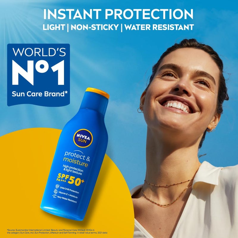 Nivea NIVEA SUN Protect and Moisture 75ml SPF 50 Advanced Sunscreen for Instant Protection PA UVA UVB Protection System Vitamin E Moisture Very Water Resistant For Men Women  - Image 4
