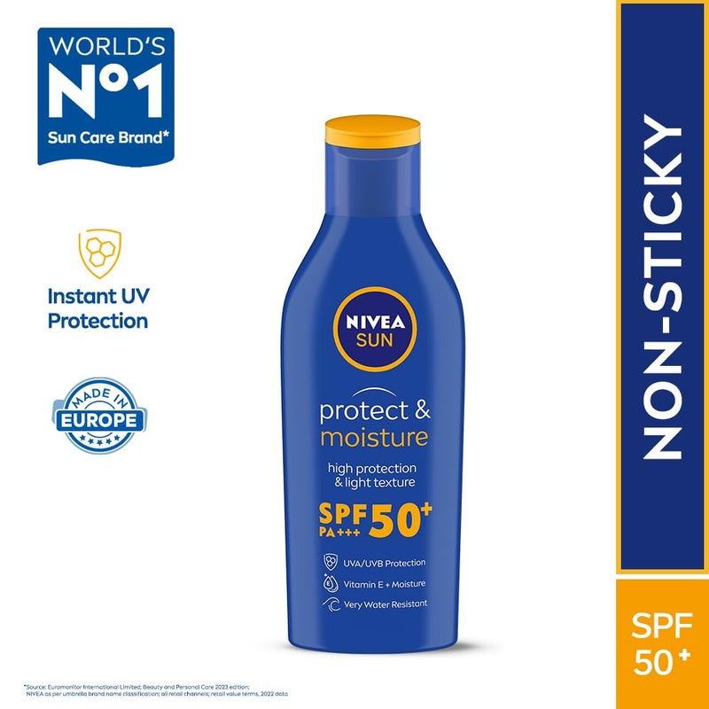 Nivea NIVEA SUN Protect and Moisture 75ml SPF 50 Advanced Sunscreen for Instant Protection PA UVA UVB Protection System Vitamin E Moisture Very Water Resistant For Men Women  - Image 3