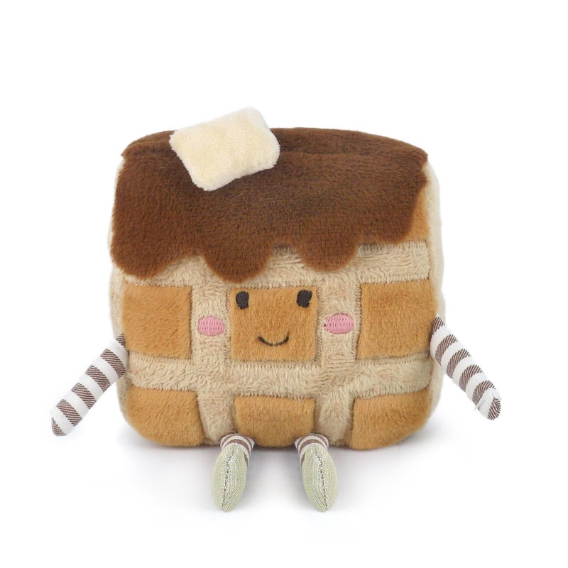 MON AMI Willa Waffles Plush Toy â€“ 7.5 inches Cute Breakfast Waffle Plushie with Syrup & Butter | Soft Stuffed Toy Gift for All Ages | Adorable Holiday DÃ©cor Accent - Image 1