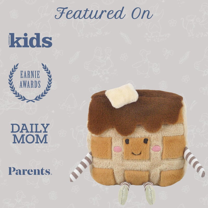 MON AMI Willa Waffles Plush Toy â€“ 7.5 inches Cute Breakfast Waffle Plushie with Syrup & Butter | Soft Stuffed Toy Gift for All Ages | Adorable Holiday DÃ©cor Accent - Image 5