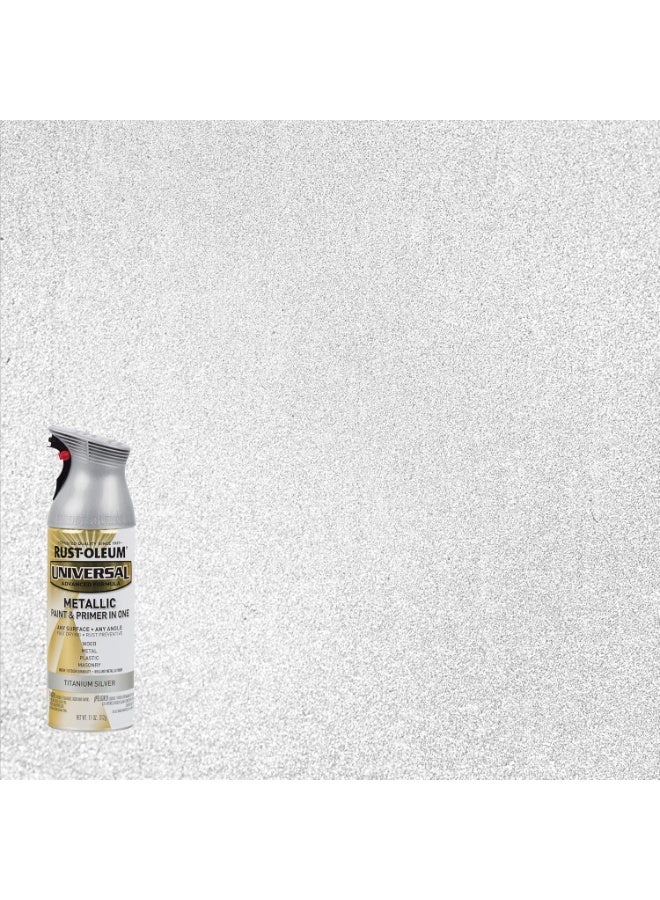 RUST-OLEUM Universal All Surface Spray Paint, 11 Oz, Metallic Titanium Silver - Image 2
