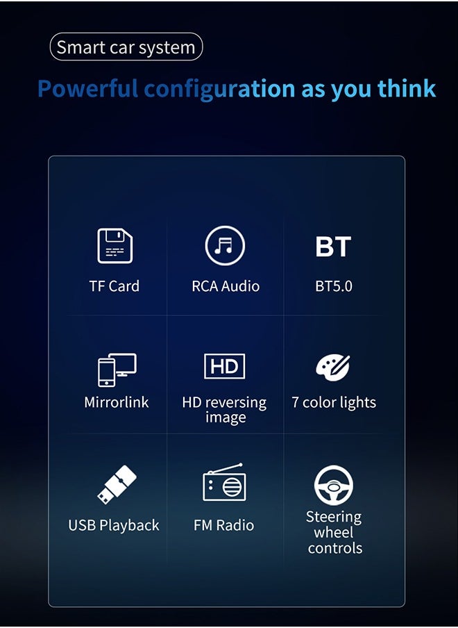 XUTIANZE - 5-inch HD IPS screen car MP5 player Dual USB port / TF card / TYPE-C port 2.1A fast charging / Bluetooth hands-free / FM radio support remote control operation and cell phone mirroring function - Image 1