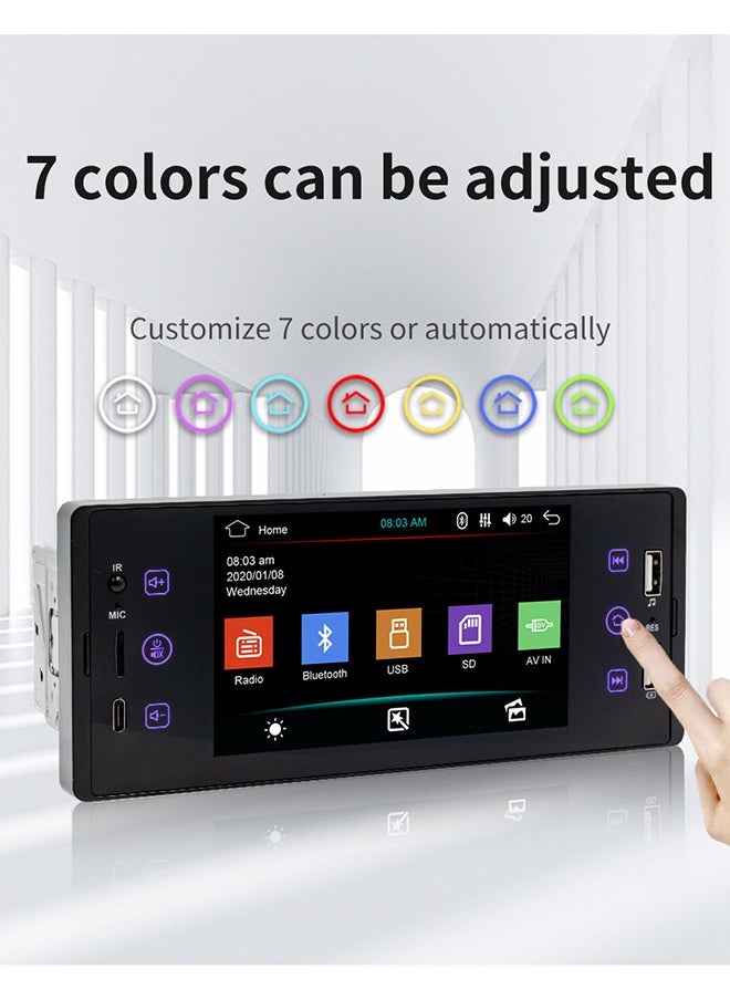 XUTIANZE - 5-inch HD IPS screen car MP5 player Dual USB port / TF card / TYPE-C port 2.1A fast charging / Bluetooth hands-free / FM radio support remote control operation and cell phone mirroring function - Image 1