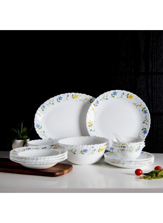 DELCASA 33 Pcs Opalware Dinner Set, DC2213 | Lightweight | Chip Resistant | Dishwasher Safe | Microwave Safe | Plates, Dishes, Bowls, Spoons, Service For 6  - Image 1