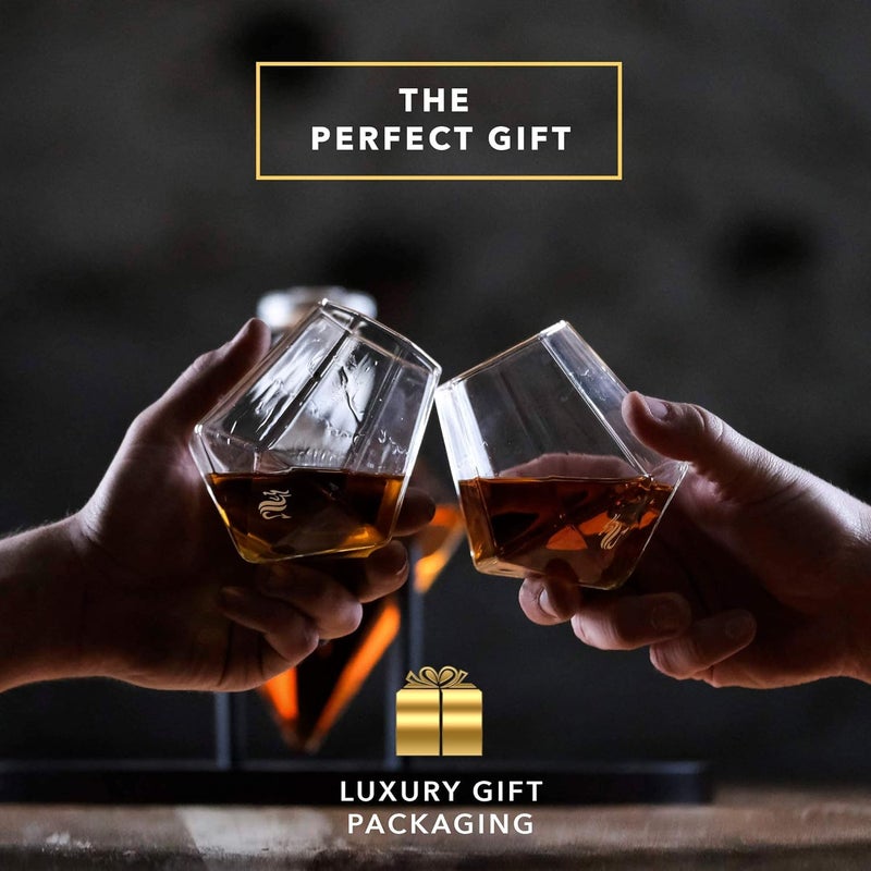 Dragon Glassware Diamond Whiskey Decanter Premium Designer Decanter with Glasses for Spirits and Wine 25 Ounces Gift Boxed - Image 5