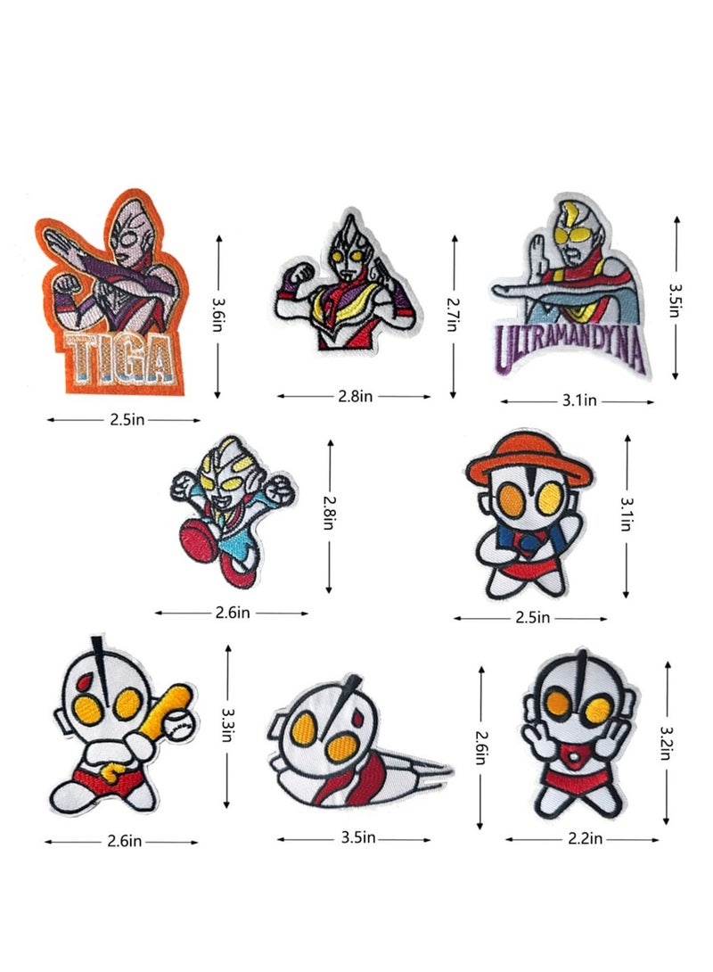 SOLARAE Iron on Patches for Clothing, 8 Pcs Iron-on Embroidery Decorative Patches, Cartoon Anime Fabric Repair DIY Patch, for Clothing, Jeans, Jackets, Pants, Dress, Hats, Backpacks - Image 2