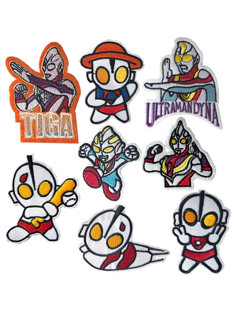 SOLARAE Iron on Patches for Clothing, 8 Pcs Iron-on Embroidery Decorative Patches, Cartoon Anime Fabric Repair DIY Patch, for Clothing, Jeans, Jackets, Pants, Dress, Hats, Backpacks - Image 1