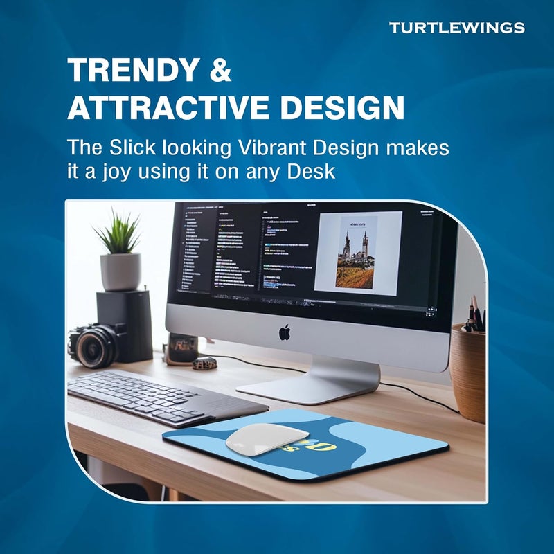 TURTLEWINGS | Mousepad | Inspirational Quote Mousepad – 22x18 cm, 3mm Thick | Abstract Design Non-Slip Rubber Base | Office, Study & Gaming Use | Premium Smooth Surface 6 - Image 5