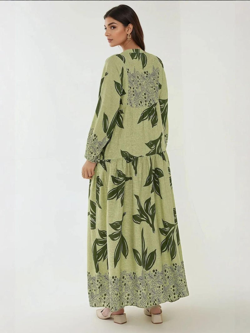 HICCUP Printed Long Sleeve Viscose Maxi Dress - Image 4