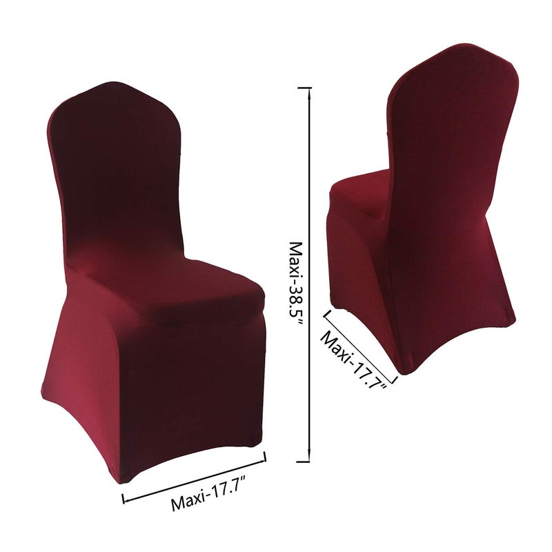 Welmatch Welmatch Burgundy Stretch Chair Croach - 10 PCS BANQUET EVENTS PARTY Universal Dining Decoration Scuba CORCH CORCH CORVERS PREMIUM (Burgundy 10)  - Image 4