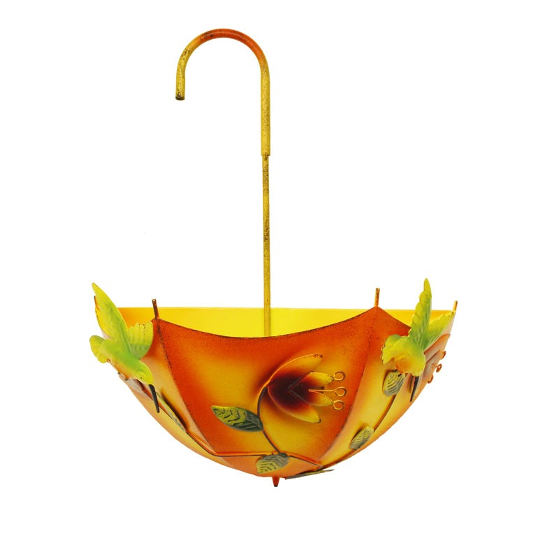 TIANCENTRAL H Farmhouse Metal Hanging Planter with Drainage Holes for Herbs or Flowers Indoor Outdoor Use by 12x15