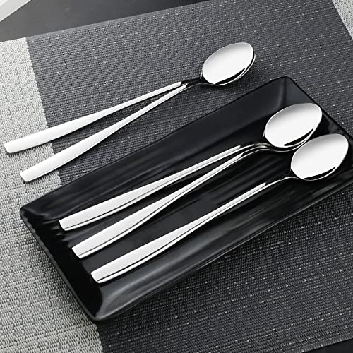 Eagrye Stainless Steel Long Handle Iced Cream Tea Spoon, Set of 12 - Image 4