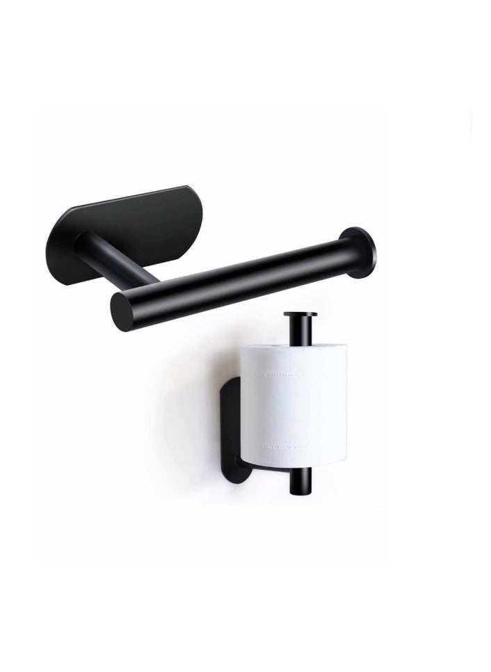 NOOM Stainless Steel Toilet Paper Holder Wall Mount Self Adhesive Bathroom Paper Towel Roll Holder for Home and Kitchen  - Image 2