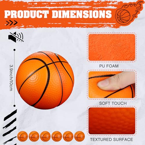 MiniInflat 6 Pcs 4 Mini Foam Basketballs for Kids Adults Squeeze Stress Ball Safe Soft Replacement Beach Pool Basketball for Indoor Hoop Toddler Quiet Bouncy Sport GameOrange - Image 5