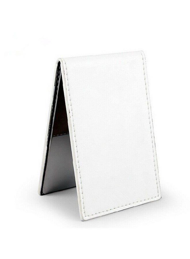 Yueton Shatterproof Stainless Steel Ultrathin Folding Travel Mirror Makeup Mirror With Pu Leather Case Cover For Personal Usecampingtravellingemergency Signaling - Image 3