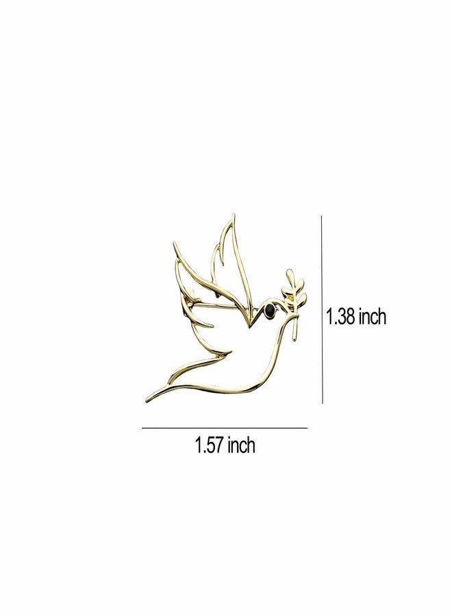 Frinnovan, 15 Pack Peace Dove Brooches Lapel Pin Bird Olive Brooch Pins for Women Men Party, Gold - Image 5