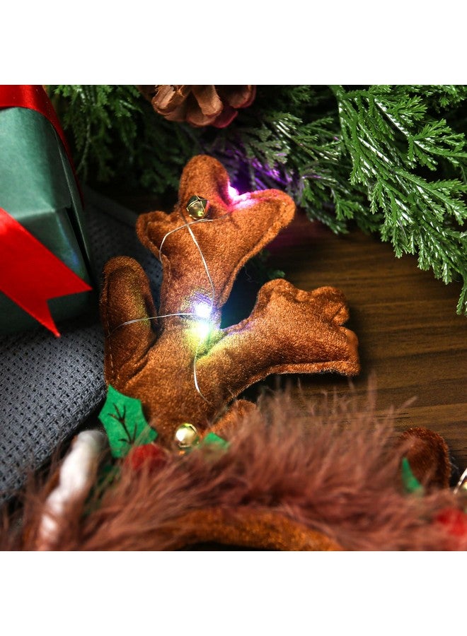 شيندل عصابة رأس من قرون الرنة، عصابة رأس مضيئة لعيد الميلاد للنساء، عصابة رأس من قرون الرنة المضيئة لعيد الميلاد، عصابة شعر من قرون الرنة المضيئة لعيد الميلاد، إكسسوارات أزياء الكريسماس - Image 5