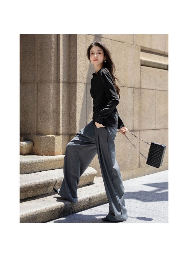 Dme [dancing In The Night] Autumn Elegant Knitted Twisted Cable Drop Shoulder Pleated Pee Women's T-shirt - Image 3