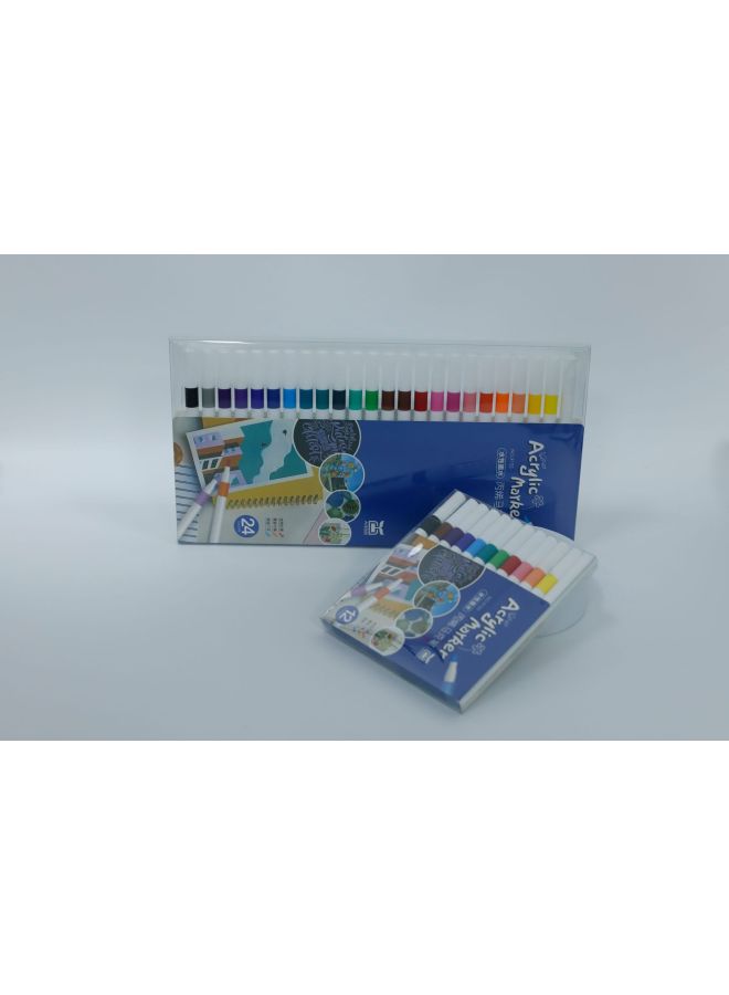 دي كيه قلم الأكريليك متعدد الألوان للطلاب - 36 لون - ماركر أكريليك متعدد الاستخدامات للرسم والتلوين - Image 1