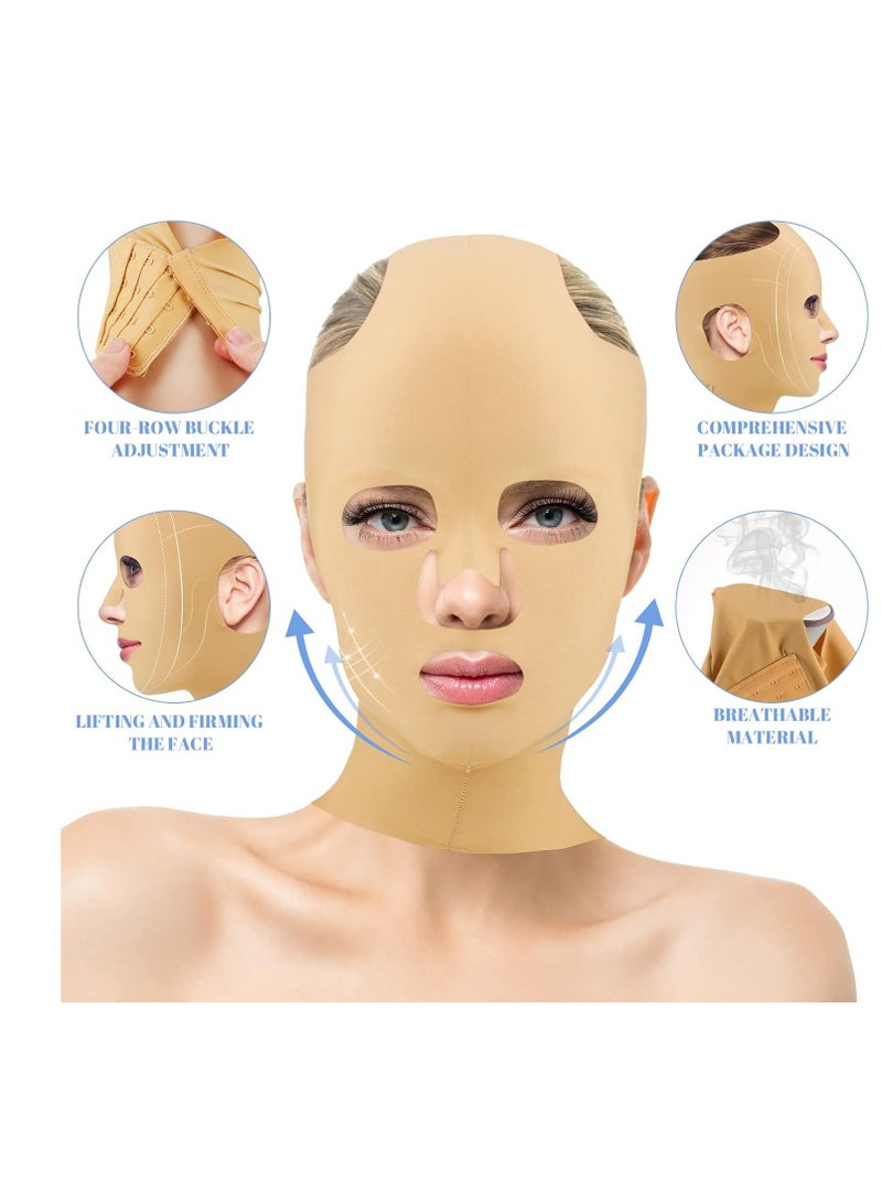 Treela Treela 2 Pieces Full Face Lift Sleeping Belt Reusable Mask Chin Lift Facial Mask Face Belt Double Chin Thin Facial Bandages Cheek Belt Strap Face Massage Shaper for Women  - Image 3