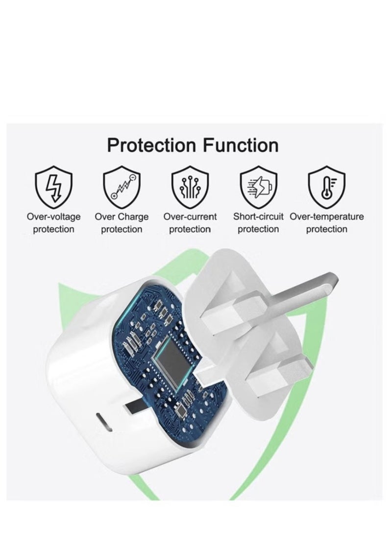 iPhone 25W Fast Charger | USB C Wall Fast Charger with USB C to Lightning Cable Compatible with iPhone 14/14 Pro/14 Pro Max/13/12/SE2020/11/XR/XS Max/X/iPad