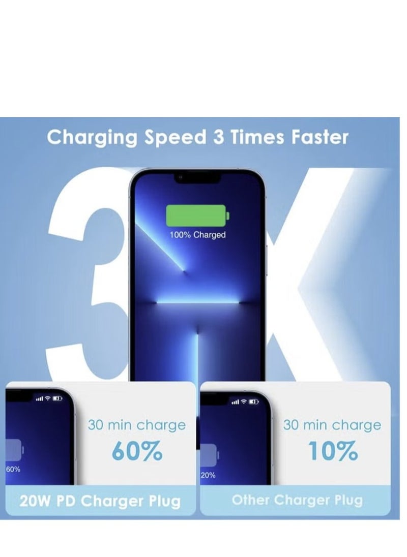 iPhone 25W Fast Charger | USB C Wall Fast Charger with USB C to Lightning Cable Compatible with iPhone 14/14 Pro/14 Pro Max/13/12/SE2020/11/XR/XS Max/X/iPad