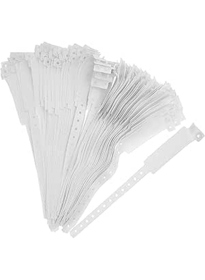 White Waterproof Disposable Patient Identification Wristbands Tear Resistant Medical ID Bracelets Hospital Use 100 Pack - Image 1