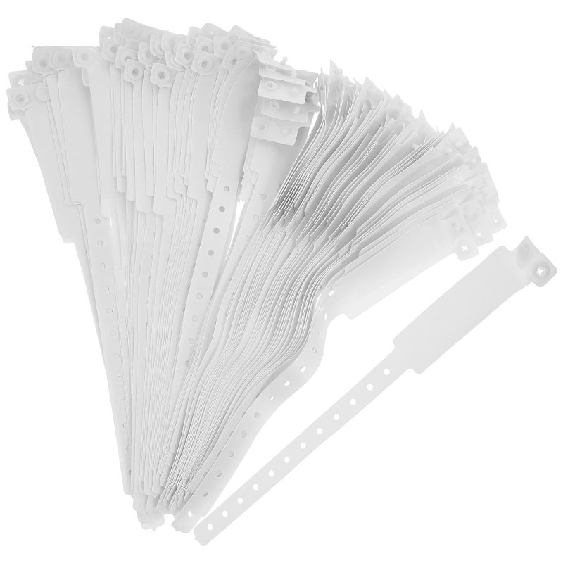 White Waterproof Disposable Patient Identification Wristbands Tear Resistant Medical ID Bracelets Hospital Use 100 Pack - Image 2