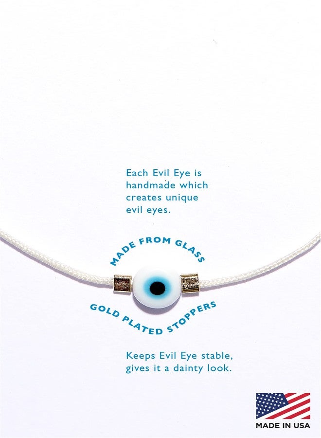 NAZ COLLECTION - Handmade Evil Eye Bracelet White String Kabbalah Protection Hamsa Adjustable Mexican Bracelet Mal De Ojo Luck Amulet for Women, Men, Family & Friends - Image 2