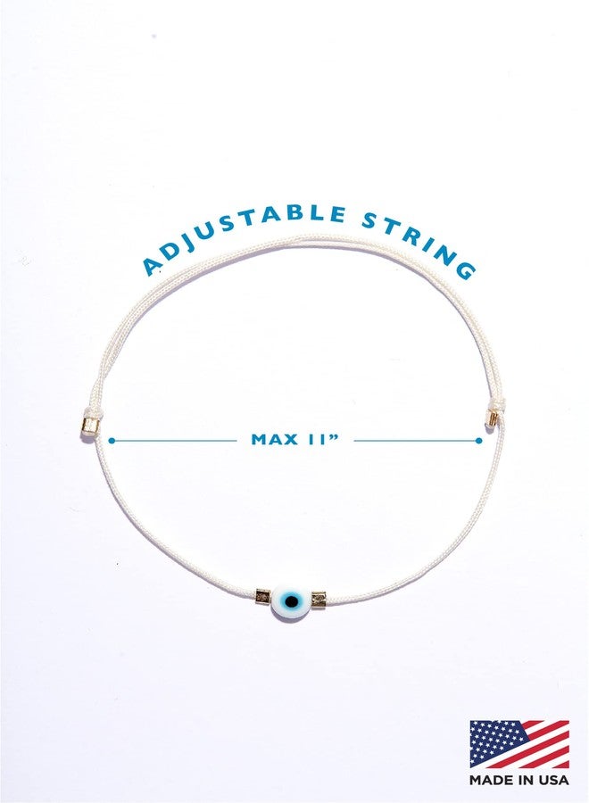 NAZ COLLECTION - Handmade Evil Eye Bracelet White String Kabbalah Protection Hamsa Adjustable Mexican Bracelet Mal De Ojo Luck Amulet for Women, Men, Family & Friends - Image 5