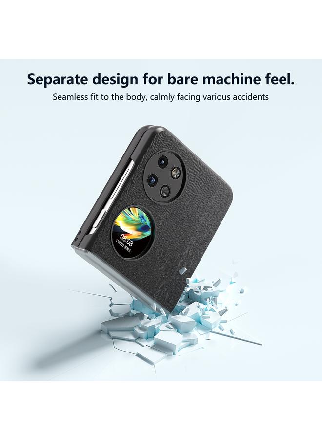 S-TOP Case For Huawei Pocket 2 ABEEL Wood Texture PU Phone Case - Image 5