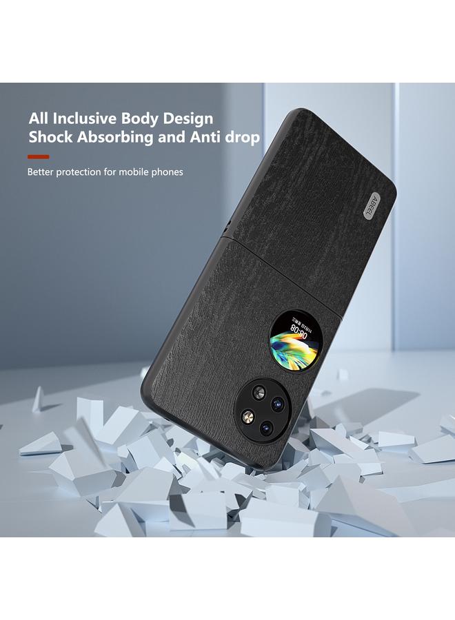 S-TOP Case For Huawei Pocket 2 ABEEL Wood Texture PU Phone Case - Image 4