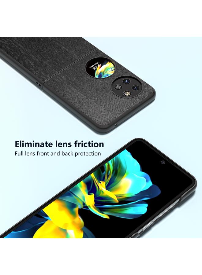 S-TOP Case For Huawei Pocket 2 ABEEL Wood Texture PU Phone Case - Image 3