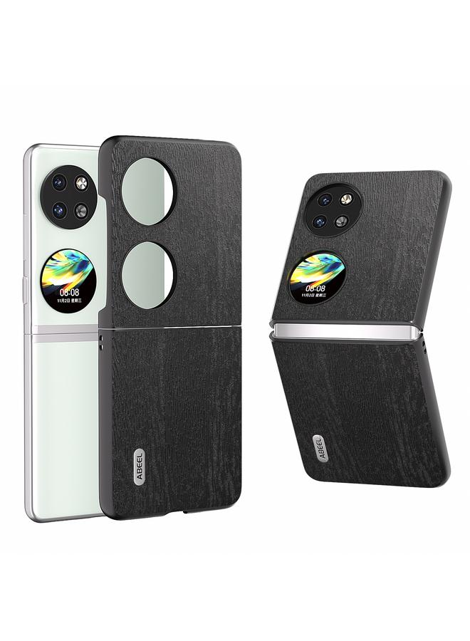 S-TOP Case For Huawei Pocket 2 ABEEL Wood Texture PU Phone Case - Image 1