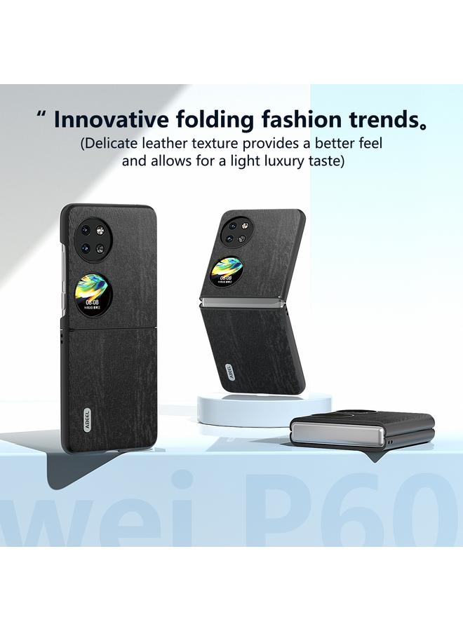 S-TOP Case For Huawei Pocket 2 ABEEL Wood Texture PU Phone Case - Image 2