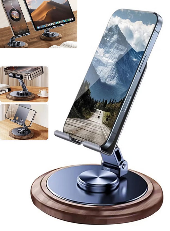 Cell Phone Stand,Office Mobile Phone Holder,360 Rotating Foldable Desktop Cellphone Stand with Anti-Slip Base Portable Phone Holder for iPhone 16 15 14 13 Pro Max, All Smart Phones, iPad - Image 1