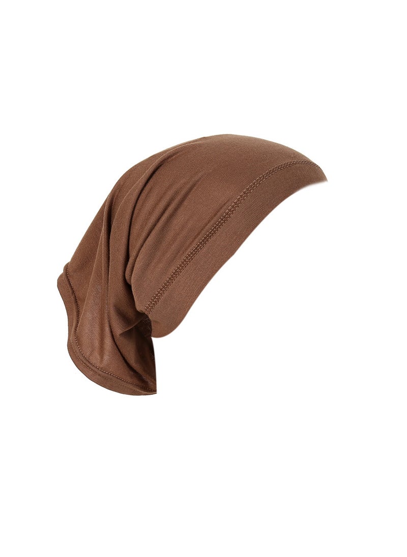 Generic Silky Cotton Beanie MSL09 Elastic Breathable Turban Cap 27# deep khakis 