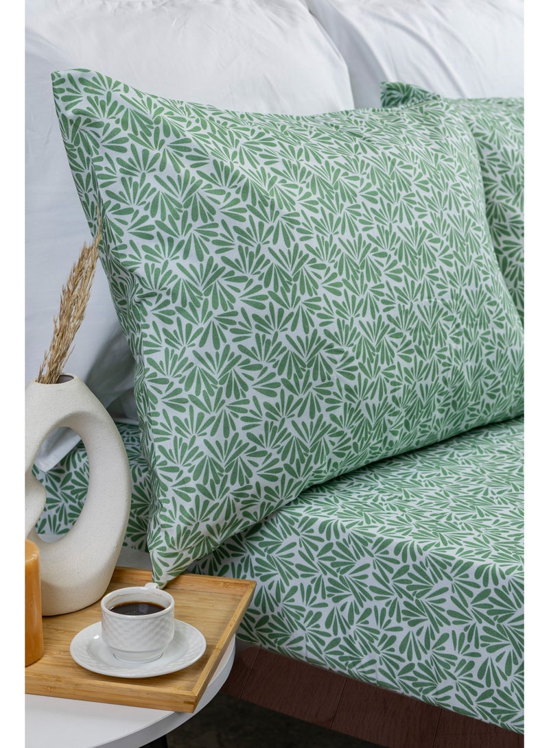 MEHALLA Fitted sheet- Printed- 100% Egyptian Cotton- 160*200 cm-180 TC - Image 1