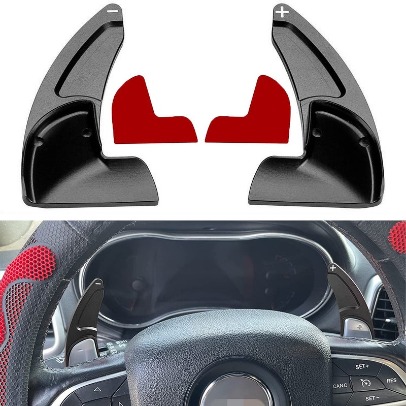 Steering Wheel Shift Paddle Extension Cover Compatible with Jeep Grand Cherokee 20142020 Dodge Challenger Charger Durango RT and Scat Pack Extended Shifter Trim Cover 2pcs Black